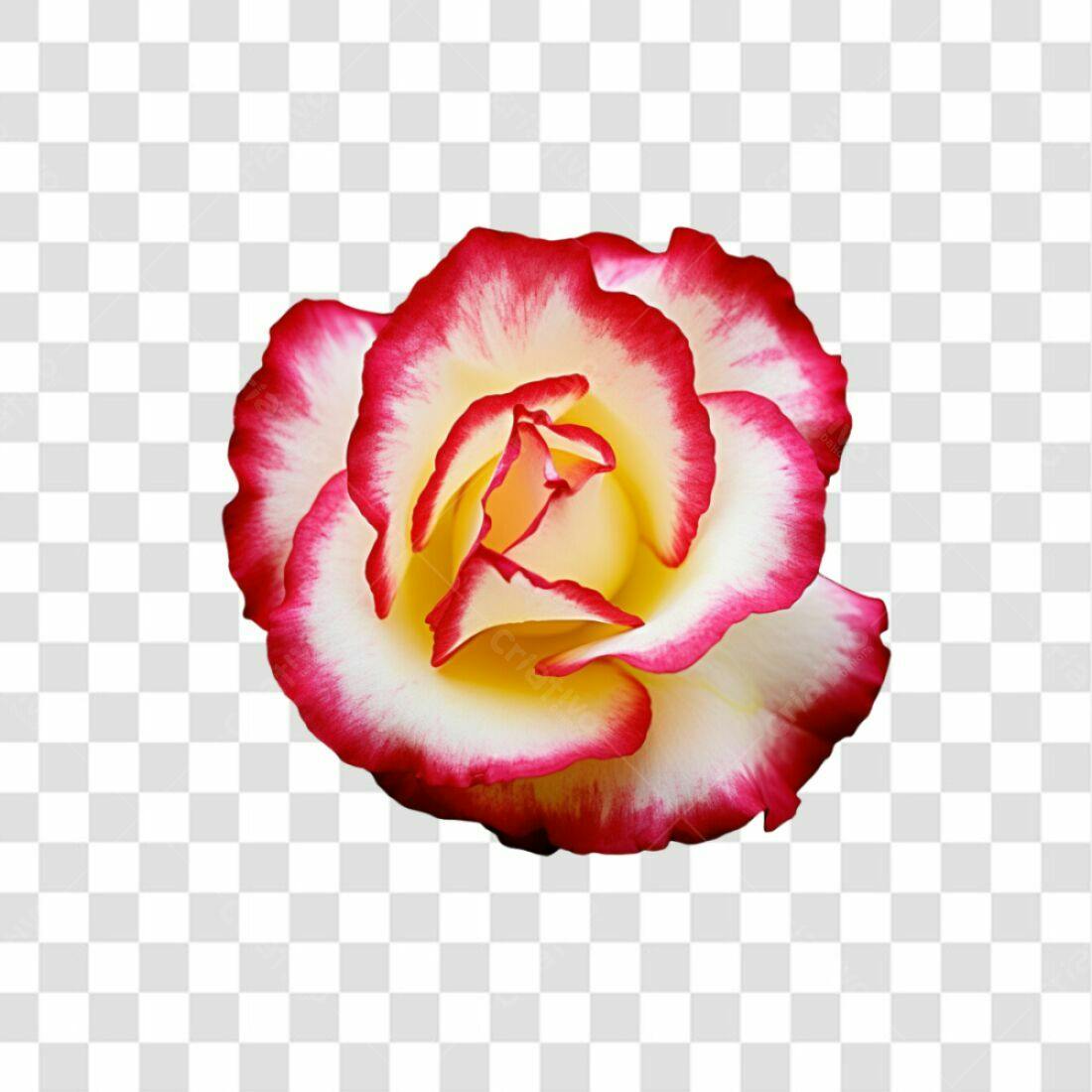Icone Rosa Vermelha e Branca PNG com fundo transparente