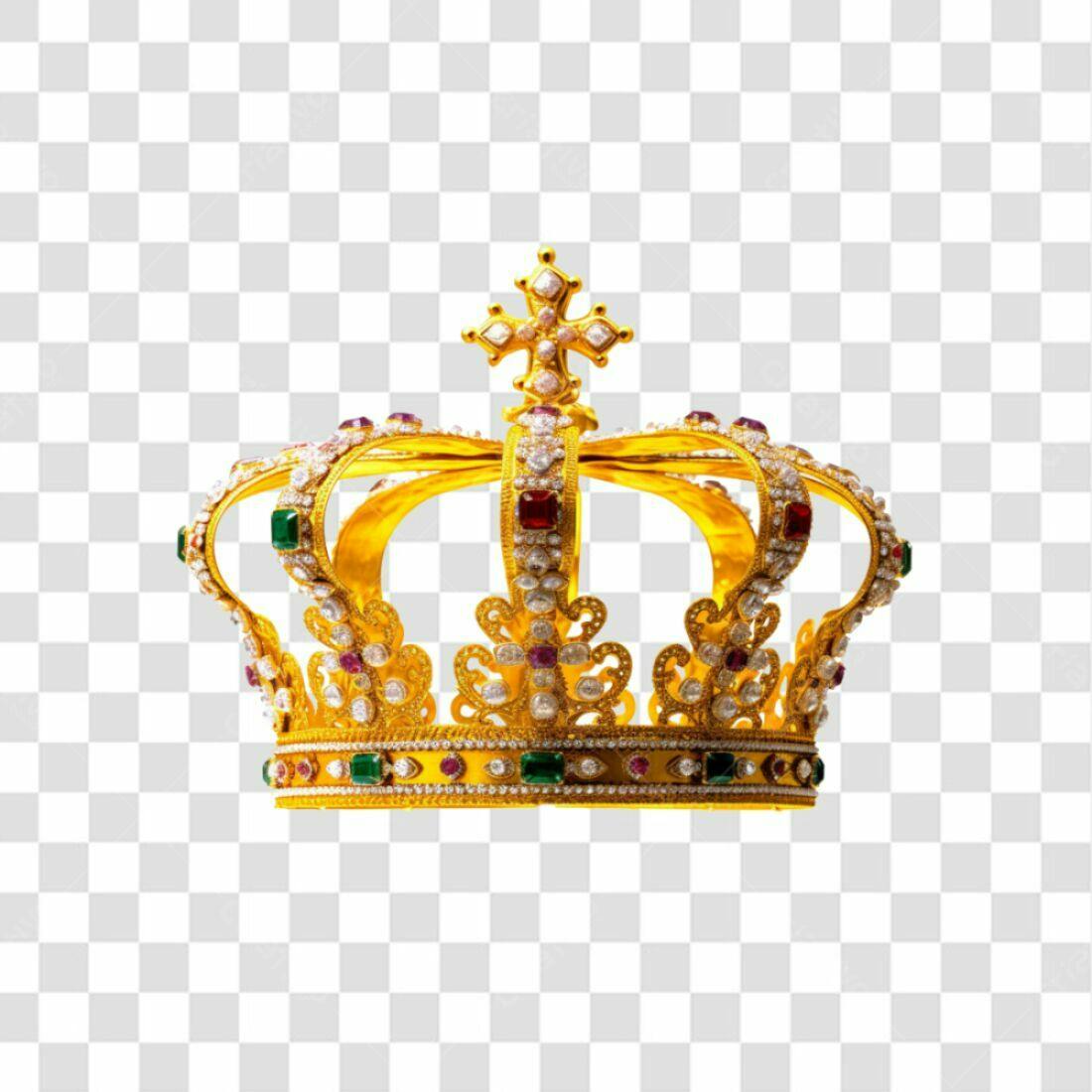 Icone Coroa Real Ouro Joias PNG com fundo transparente