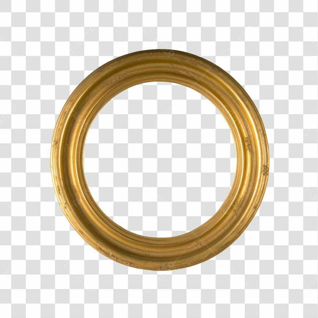 Moldura Circular Dourada PNG com fundo transparente