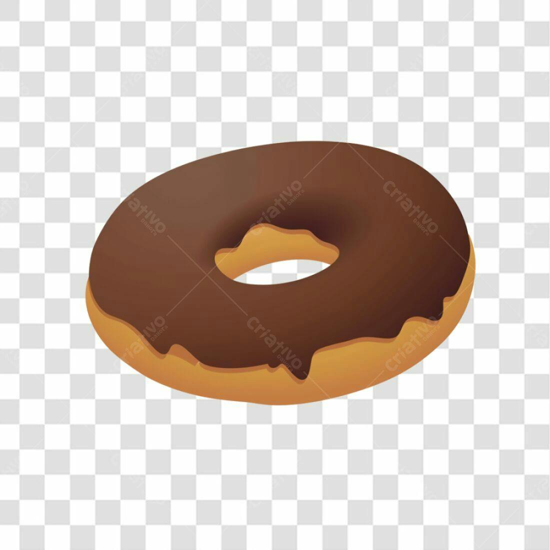 Icone Donut Chocolate PNG com fundo transparente
