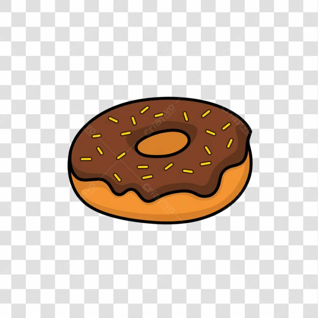 Icone Donut Chocolate PNG com fundo transparente