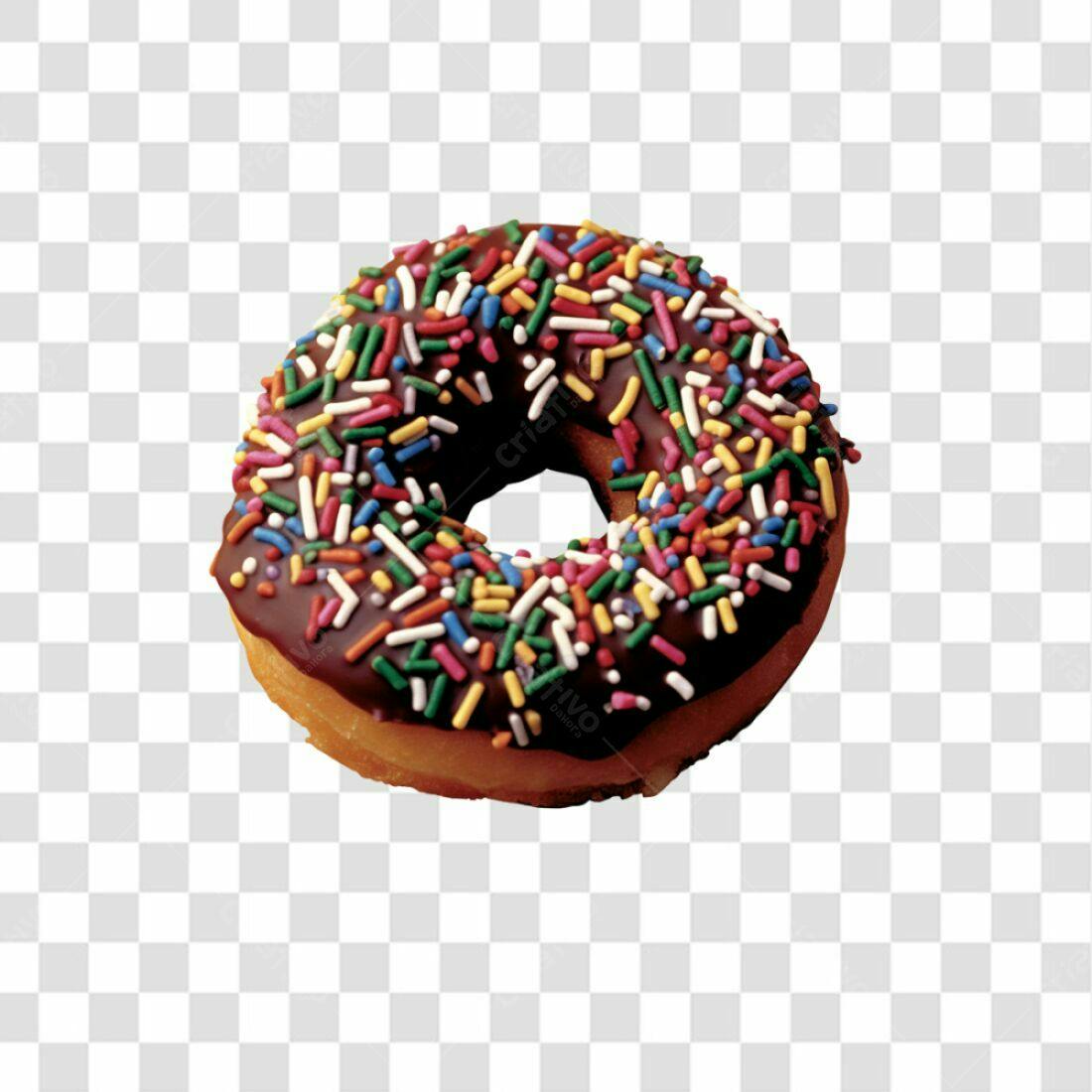 Icone Donut Chocolate com Granulado PNG com fundo transparente