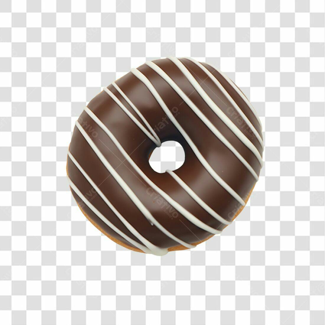 Icone Donut Chocolate PNG com fundo transparente