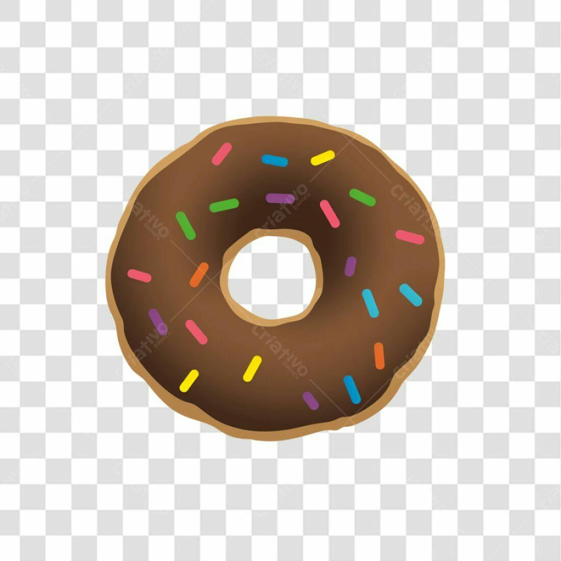Icone Donut Chocolate PNG com fundo transparente
