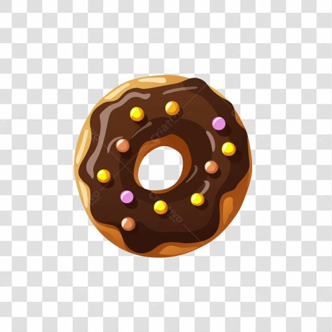Icone Donut Chocolate PNG com fundo transparente