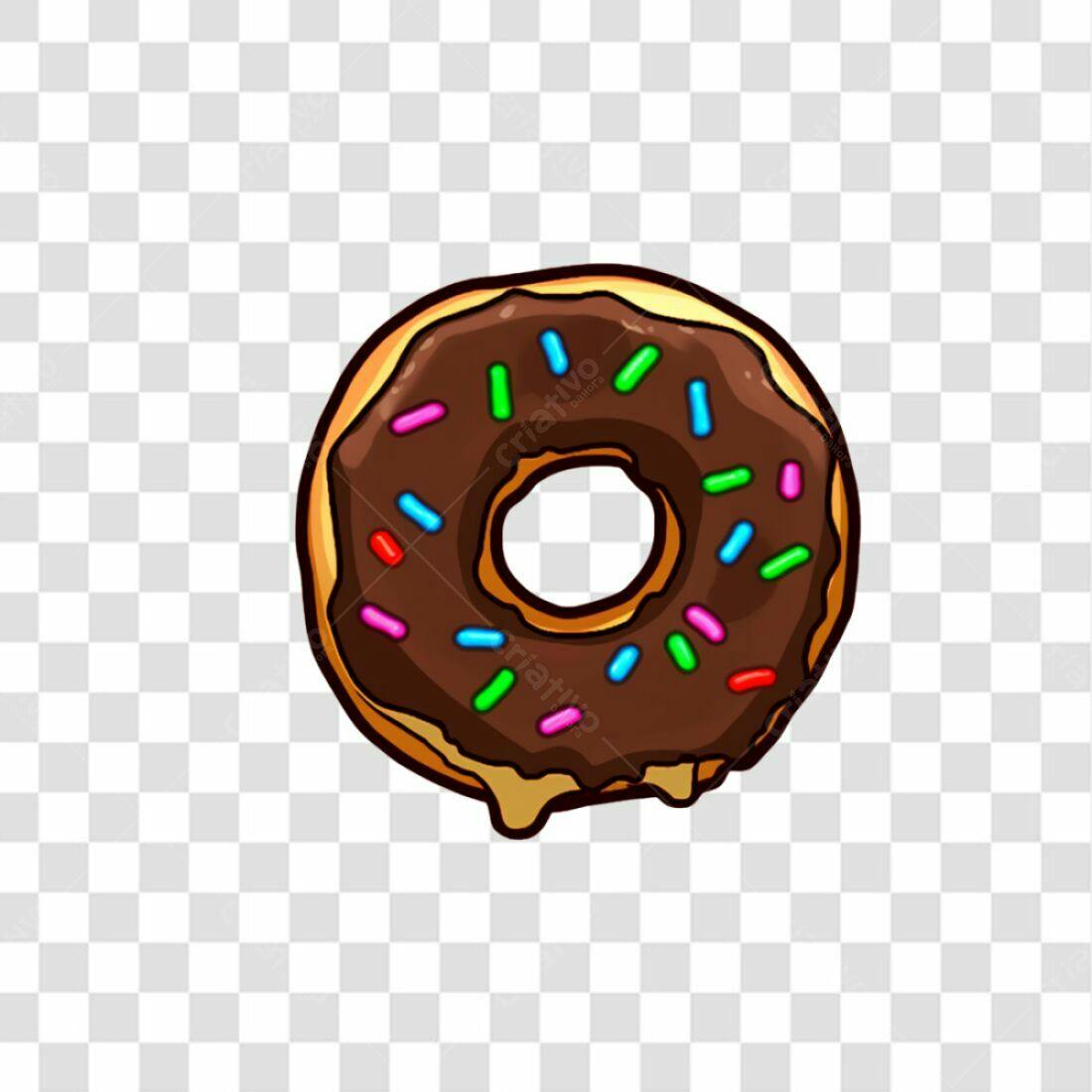 Icone Donut Chocolate PNG com fundo transparente