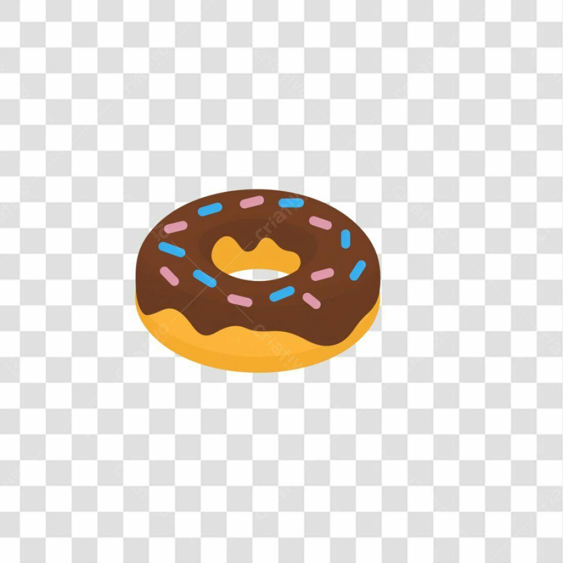 Icone Donut Chocolate PNG com fundo transparente