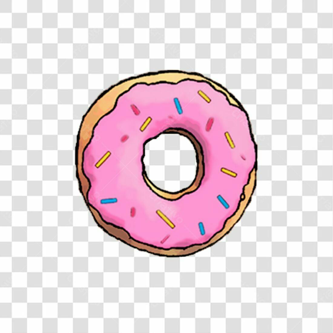 Icone Donut Rosa PNG com fundo transparente