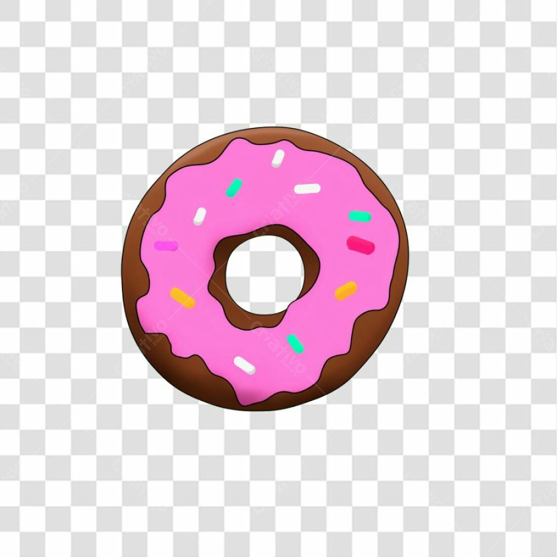 Icone Donut Rosa PNG com fundo transparente