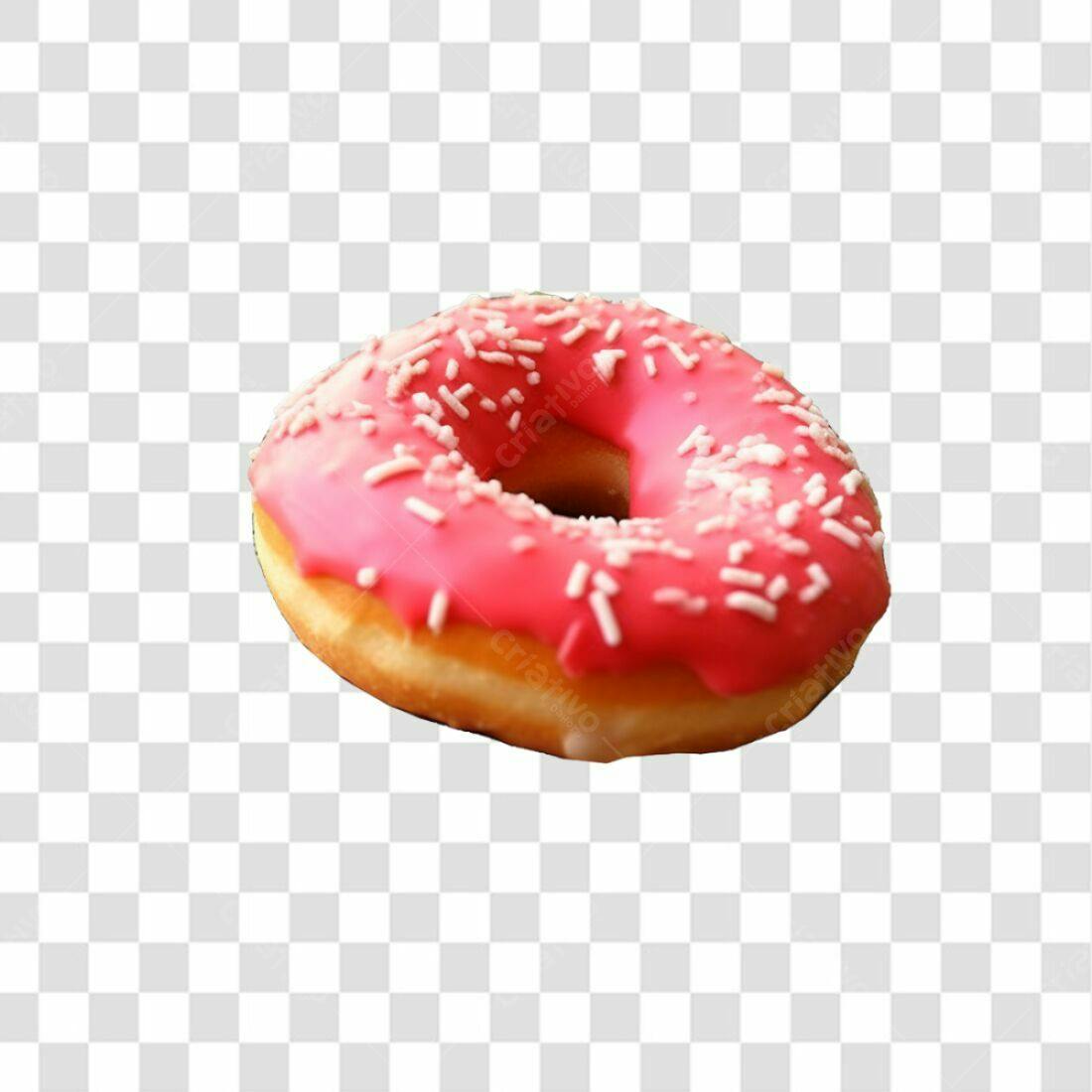 Icone Donut Rosa PNG com fundo transparente