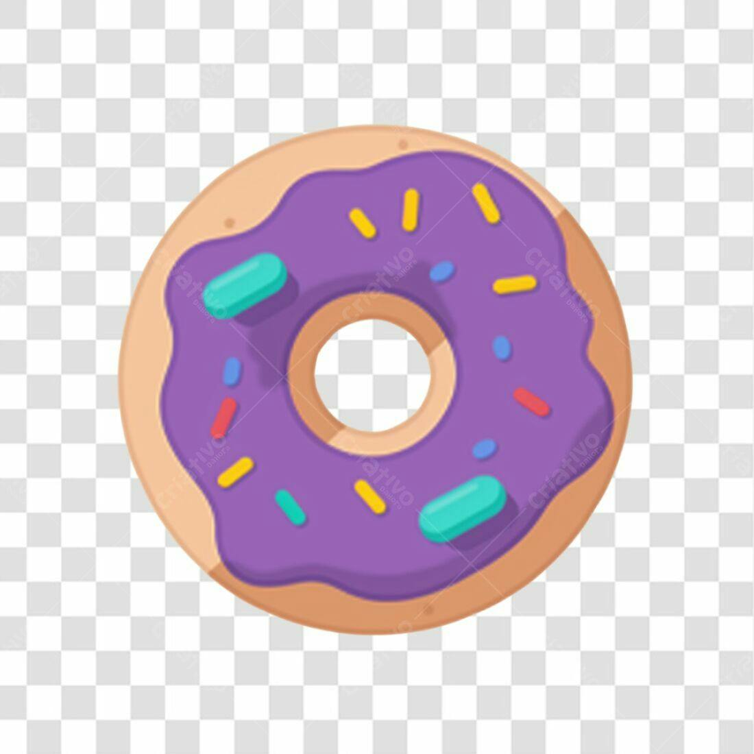 Icone Donut Roxo PNG com fundo transparente