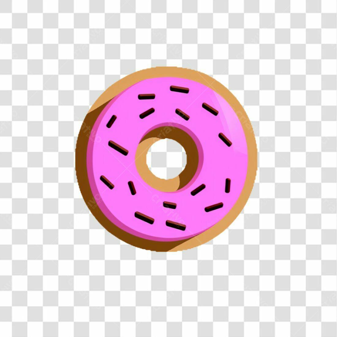 Icone Donut Rosa PNG com fundo transparente