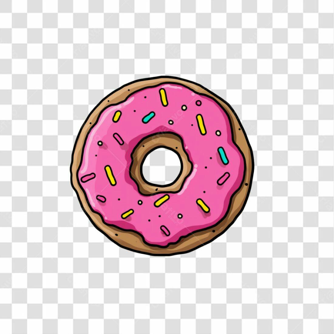 Icone Donut Rosa PNG com fundo transparente