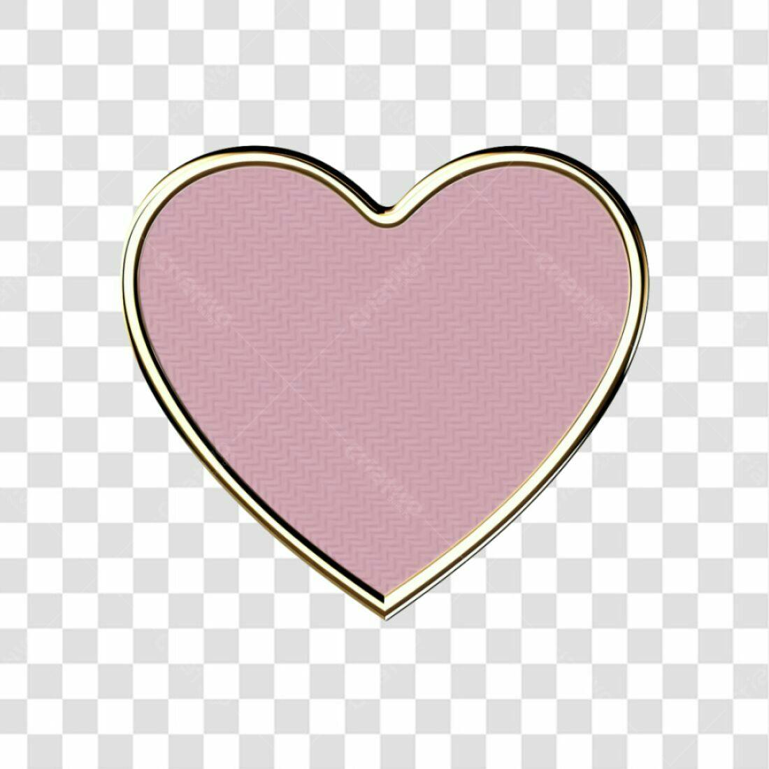 Icone Dia dos Namorados Coração Rosa e Dourado PNG com fundo transparente