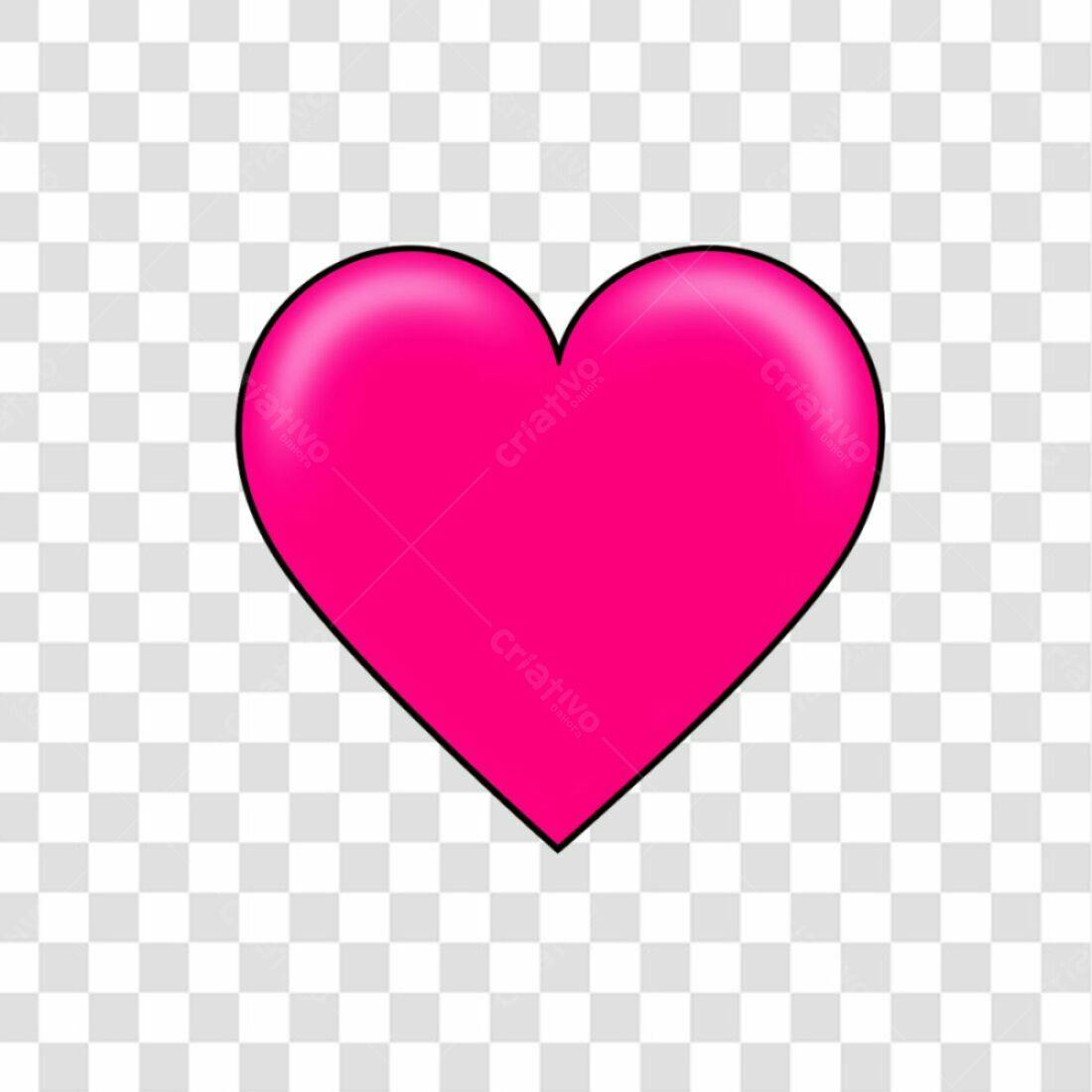 Ícone Coração Rosa Dia dos Namorados PNG com fundo transparente