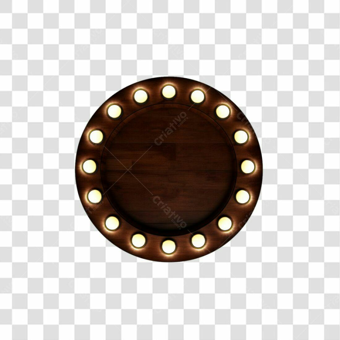 Moldura Circular em Madeira PNG com fundo transparente