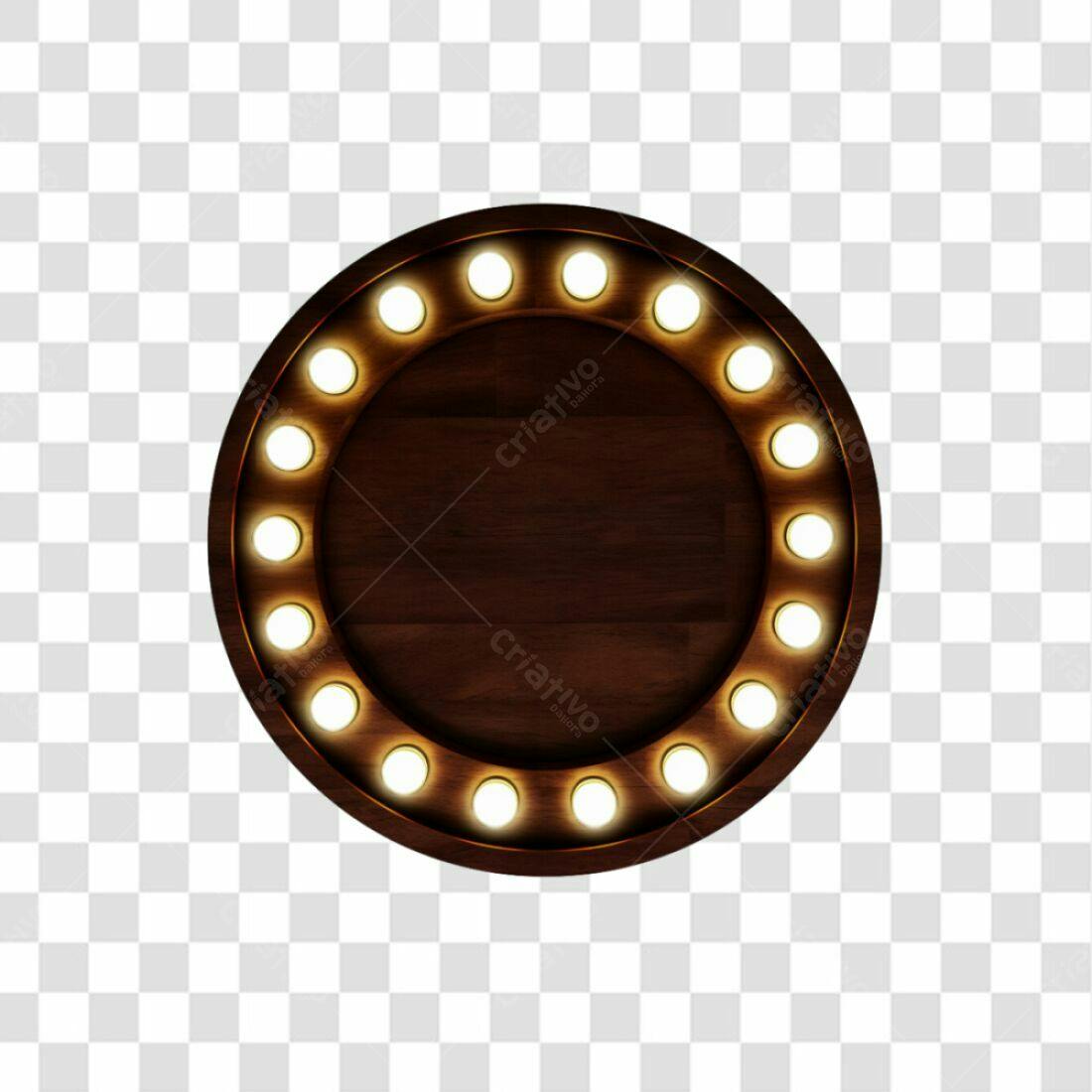 Moldura Circular Madeira PNG com fundo transparente