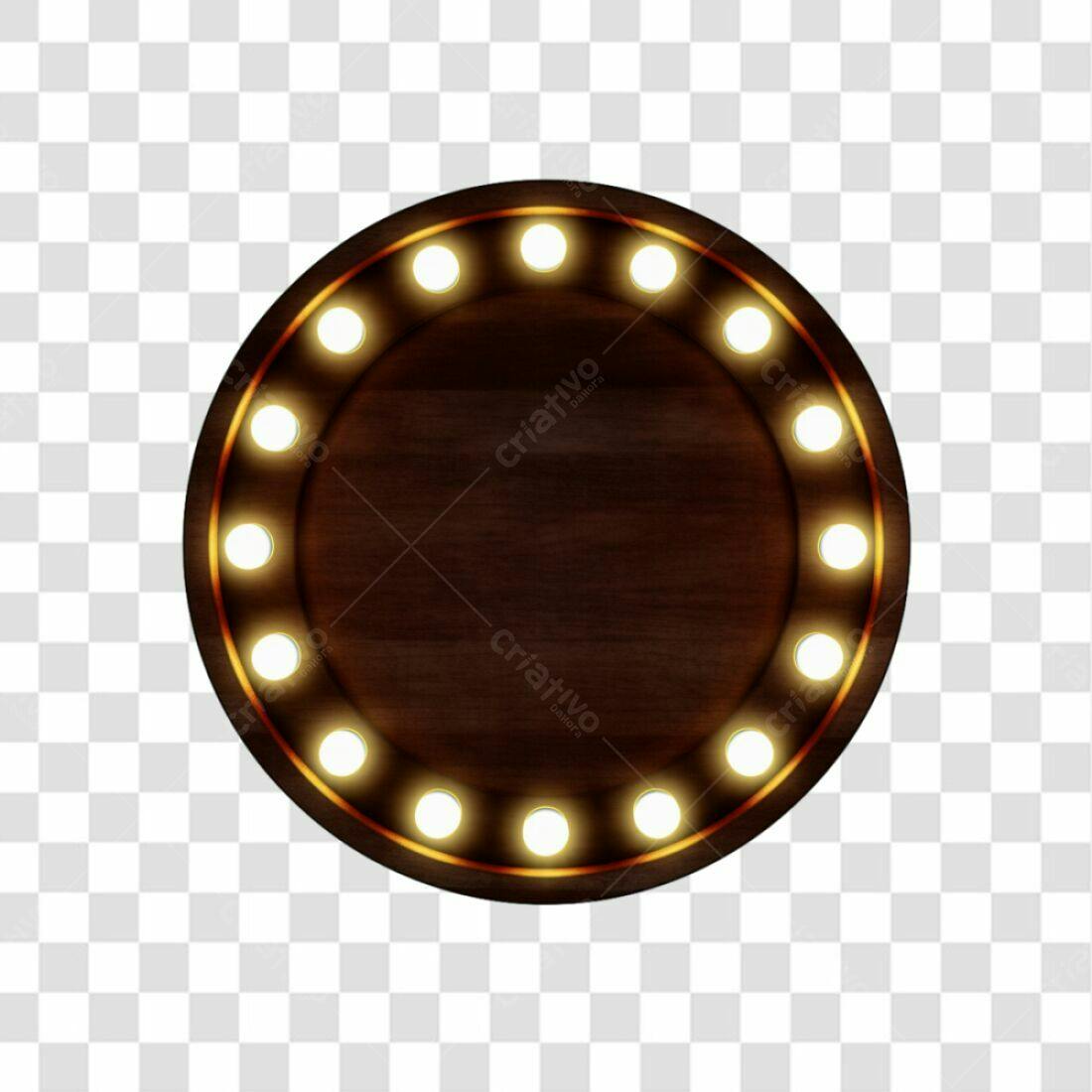 Selo Circular Madeira Luzes PNG com fundo transparente