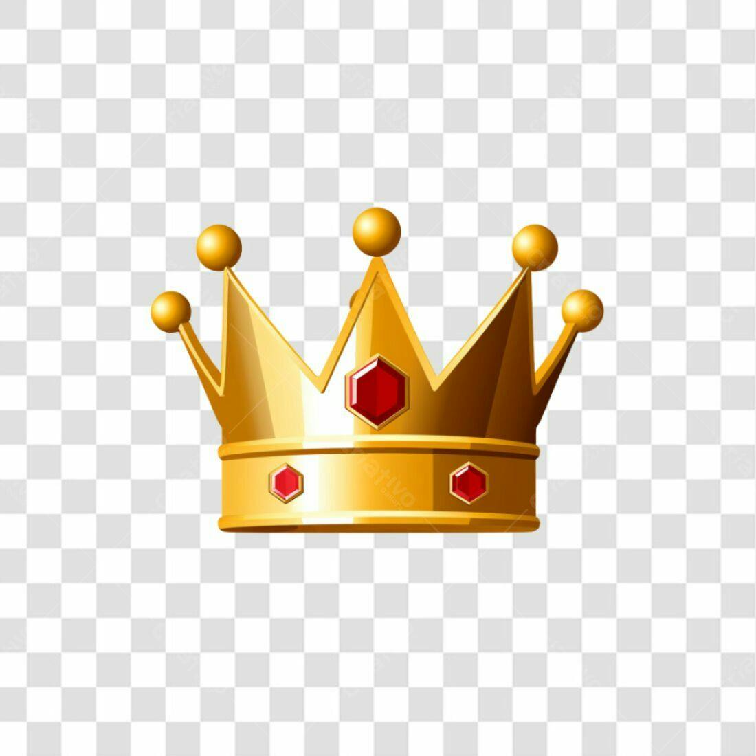 Icone Coroa Real Ouro e Rubis PNG com fundo transparente