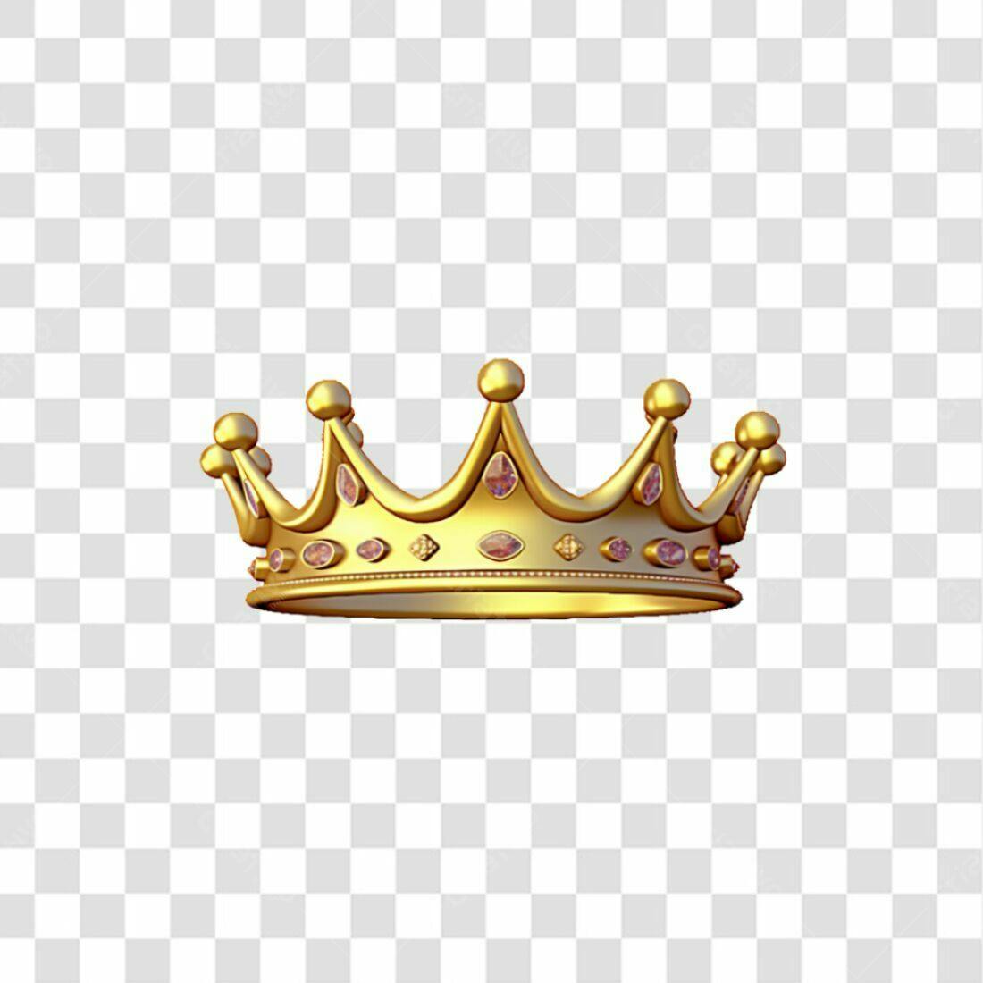Icone Coroa Real Ouro PNG com fundo transparente