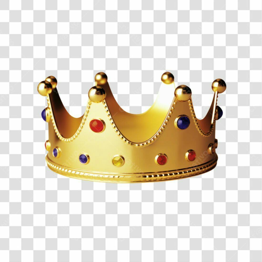 Icone Coroa Real Ouro PNG com fundo transparente