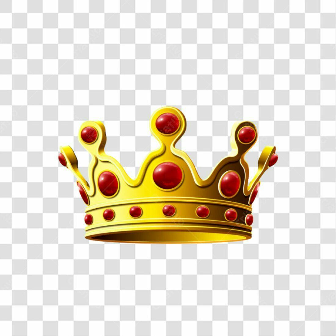 Icone Coroa Real Ouro e Rubi PNG com fundo transparente