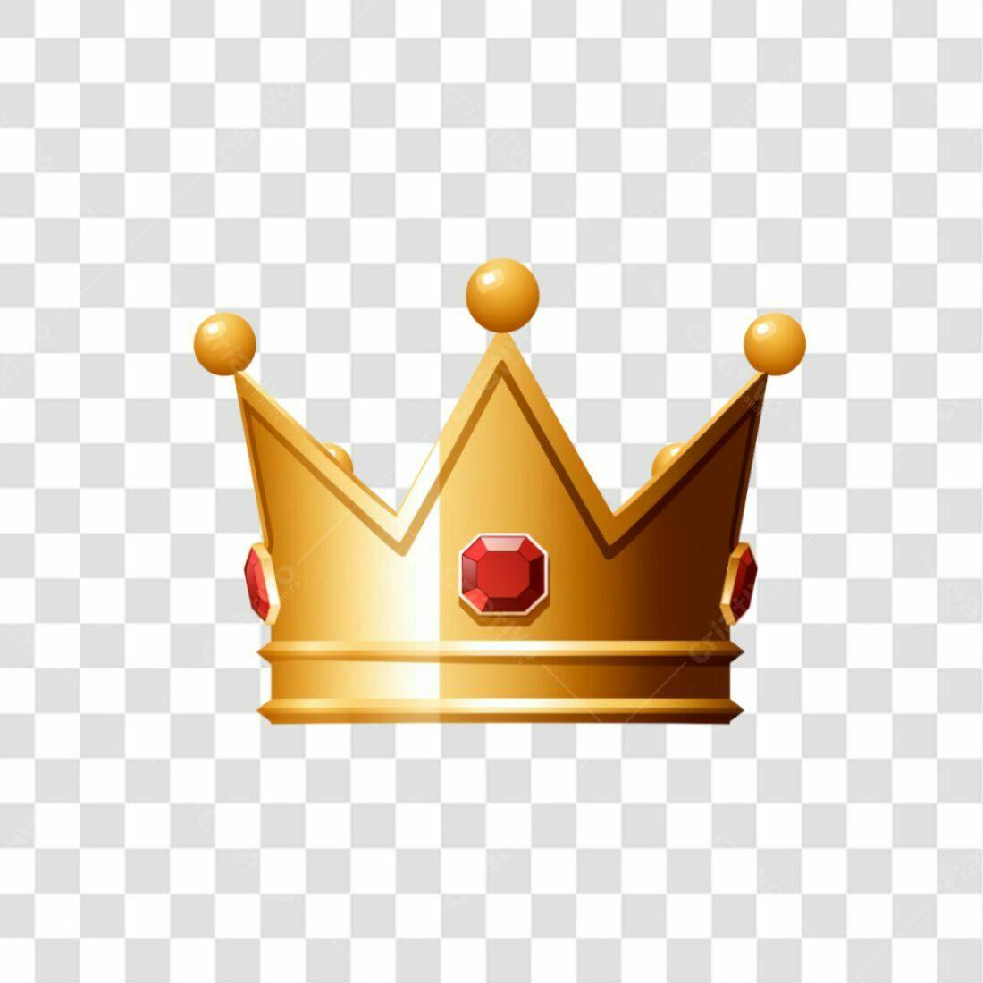 Icone Coroa Ouro e Rubi PNG com fundo transparente
