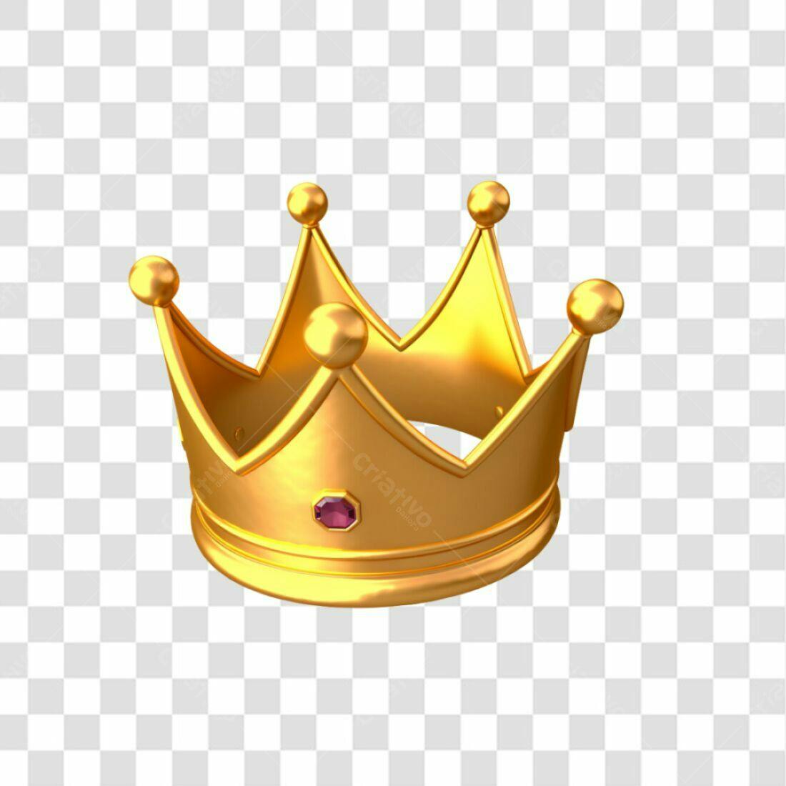 Icone Coroa Real Ouro PNG com fundo transparente