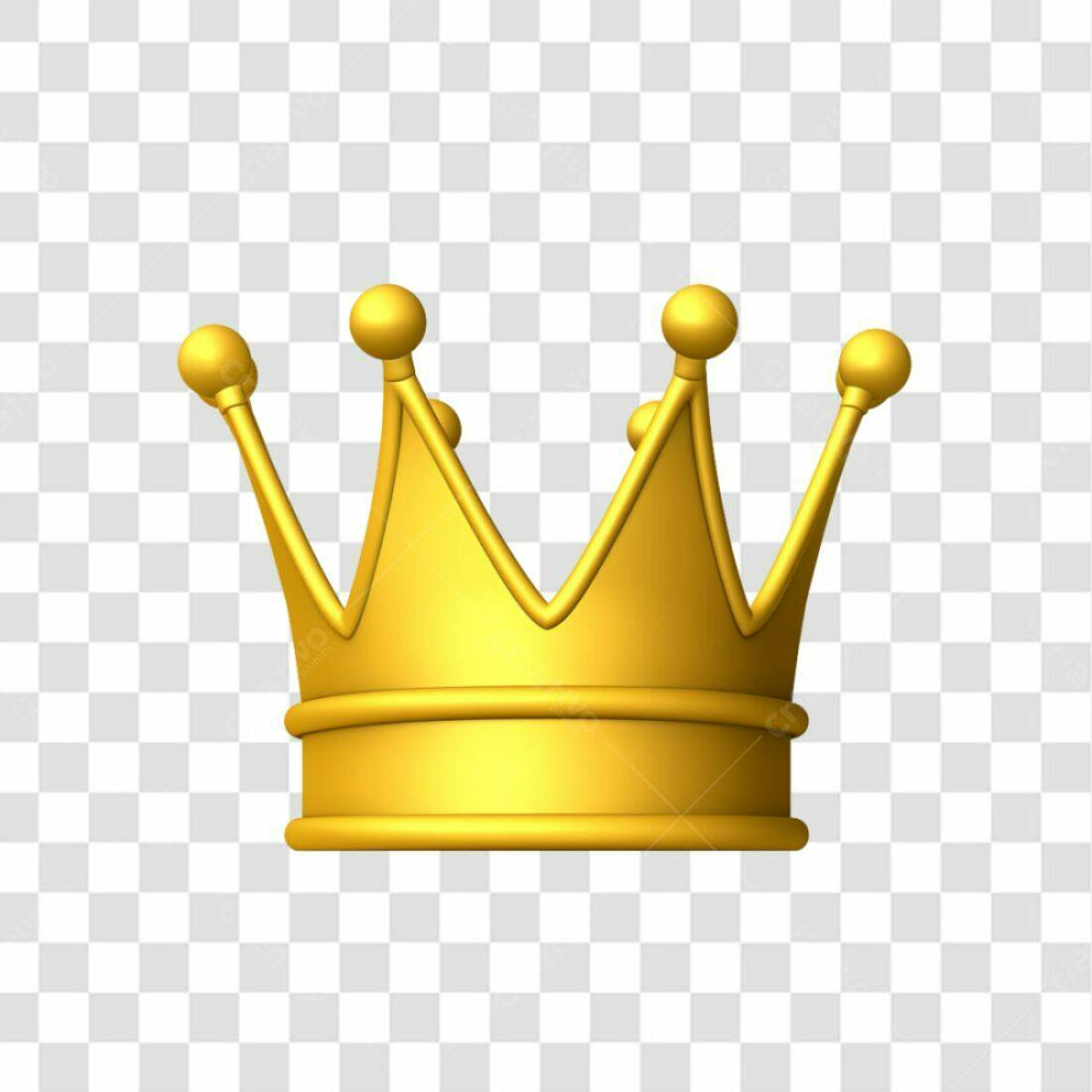 Icone Coroa Real Ouro PNG com fundo transparente