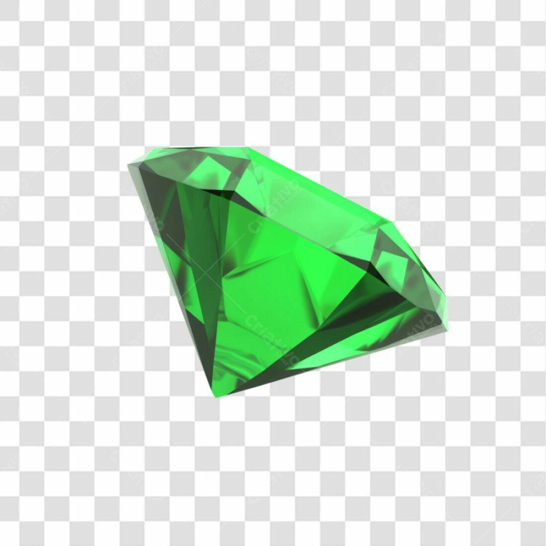Icone Diamante Verde PNG com fundo transparente
