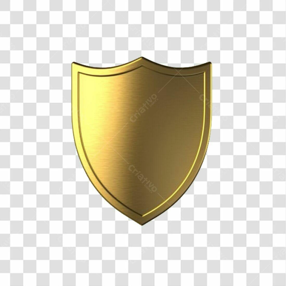 Escudo dourado PNG com fundo transparente