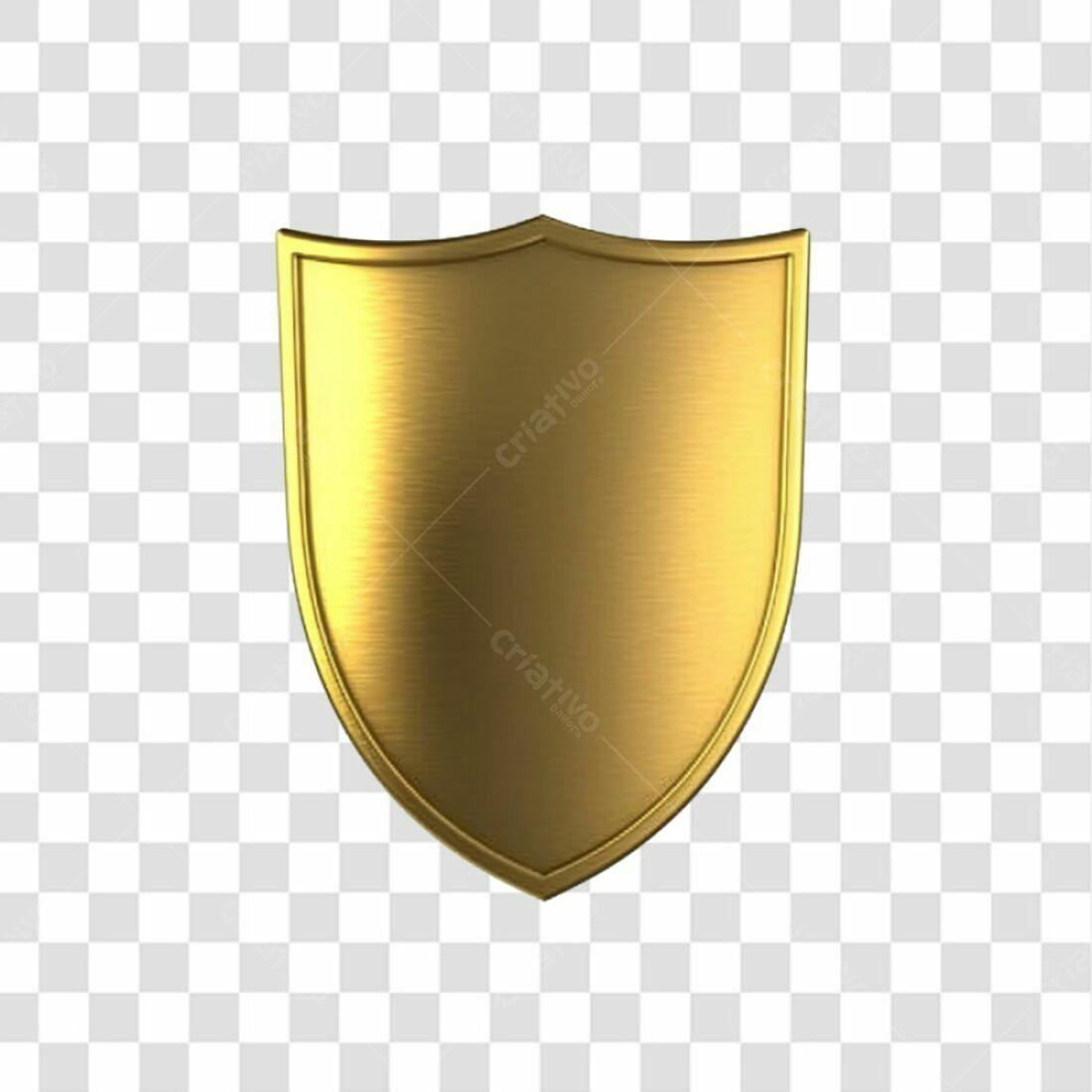 Escudo dourado PNG com fundo transparente