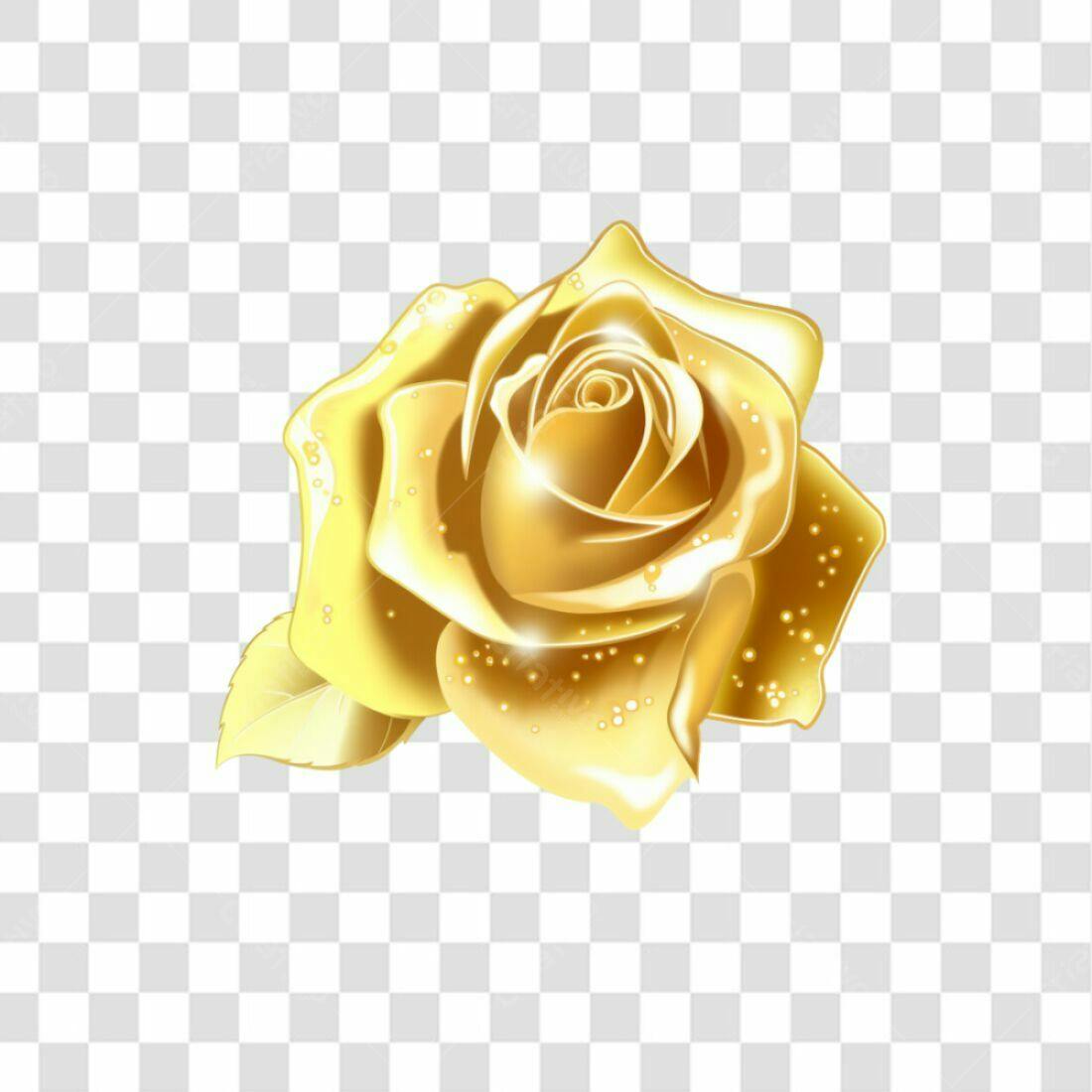 Icone Rosa Dourada PNG com fundo transparente