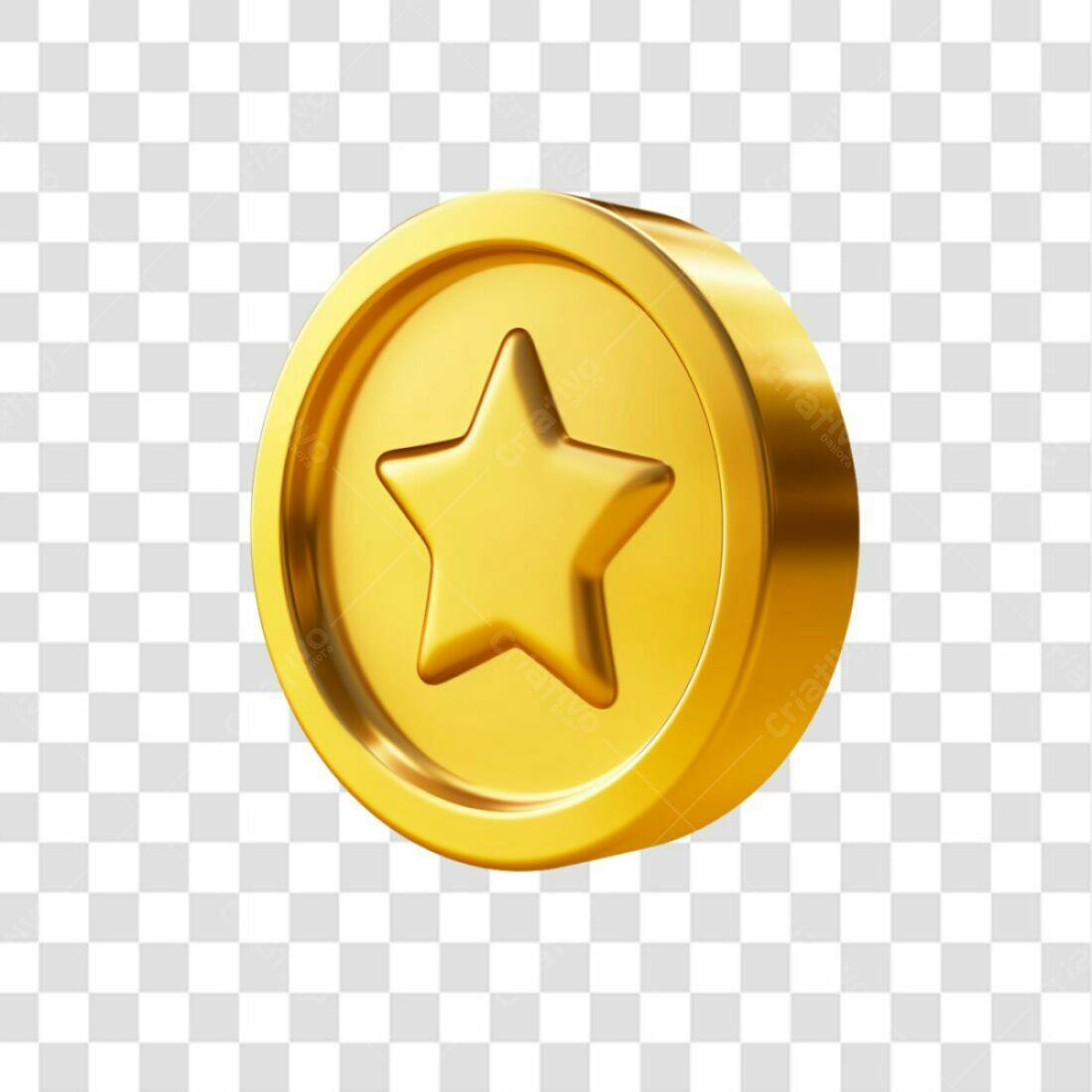 Icone Estrela Ouro PNG com fundo transparente