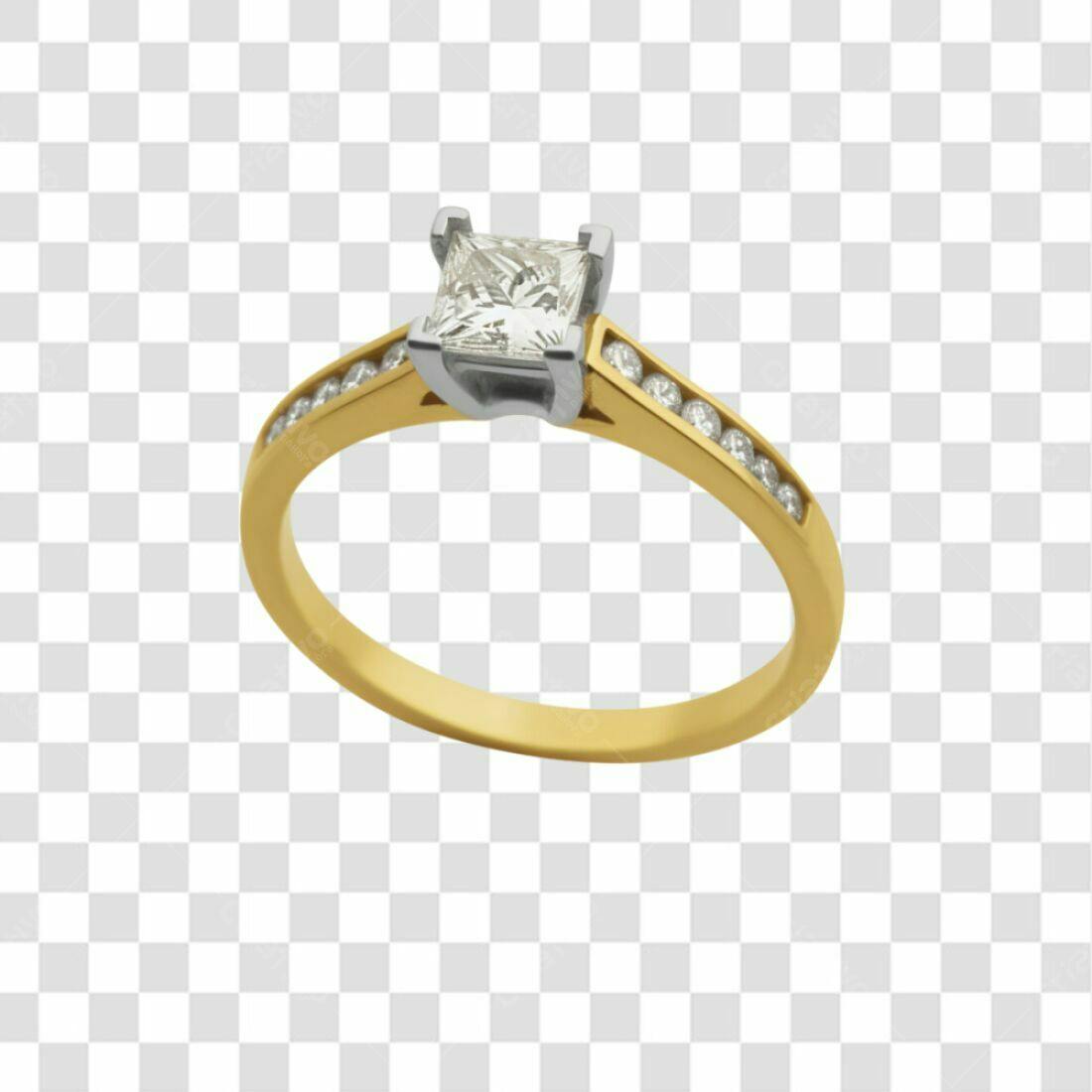 Icone Anel de Diamante Ouro PNG com fundo transparente