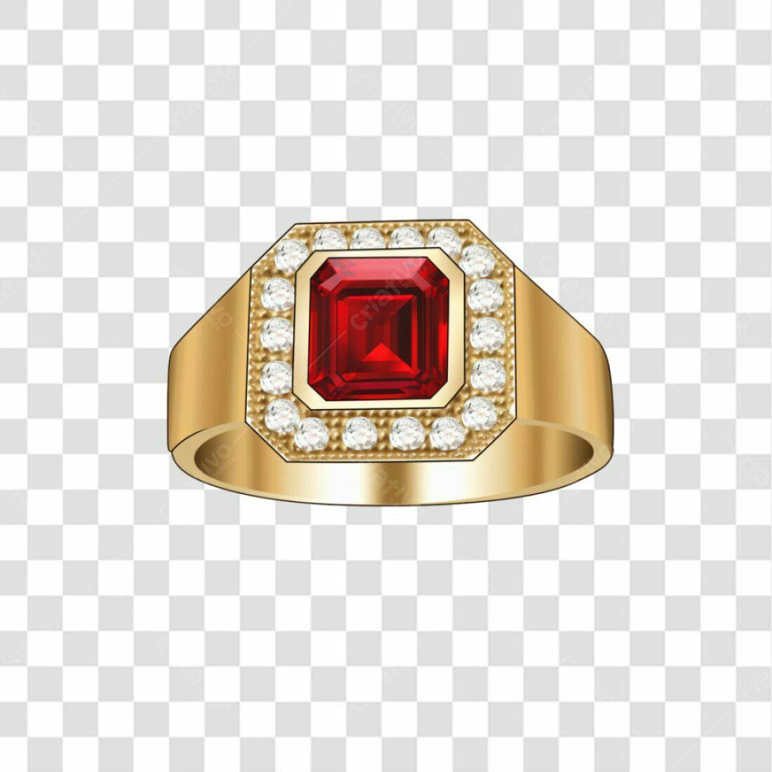 Icone Anel Rubi e Diamantes PNG com fundo transparente
