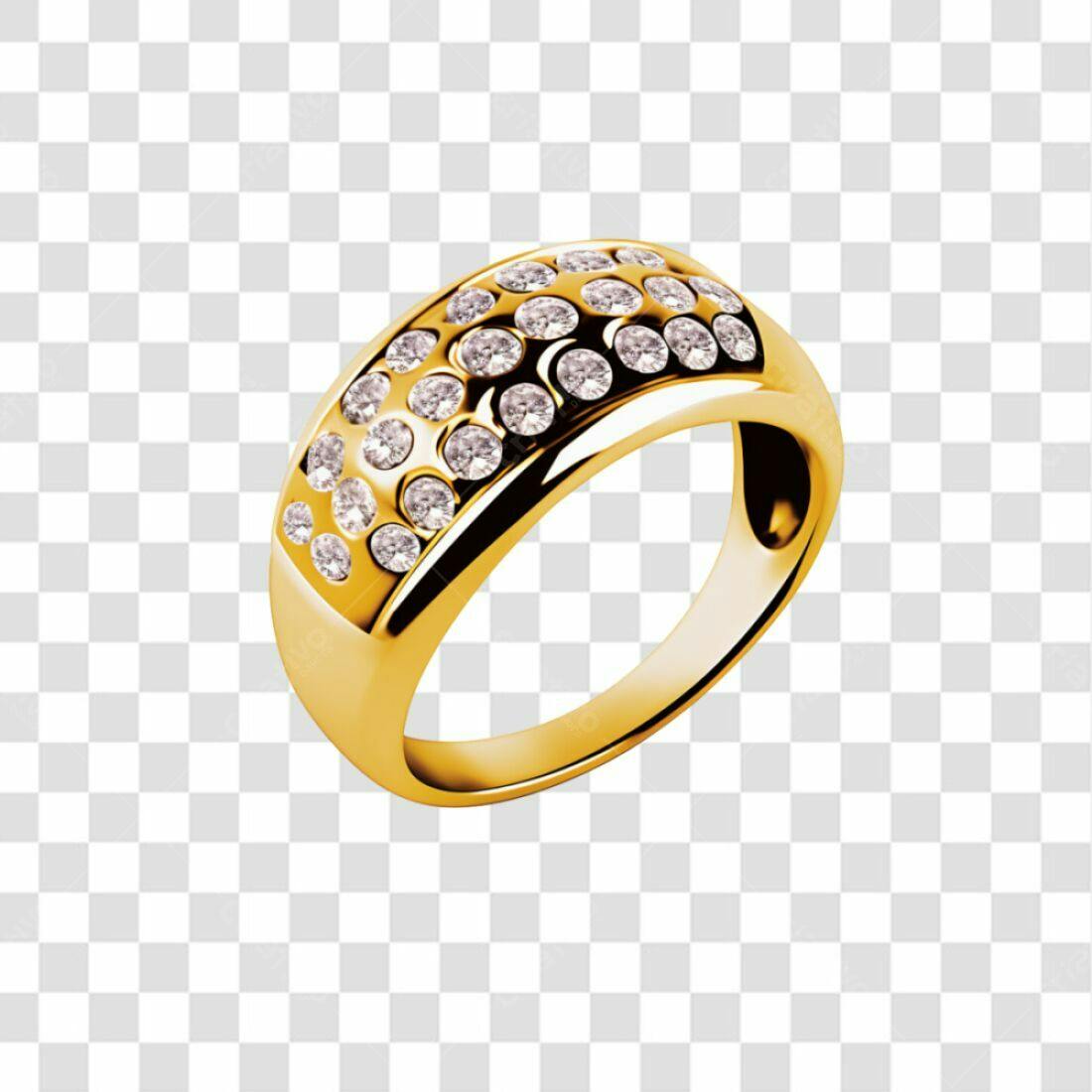 Icone Anel de Ouro com Diamantes PNG com fundo transparente
