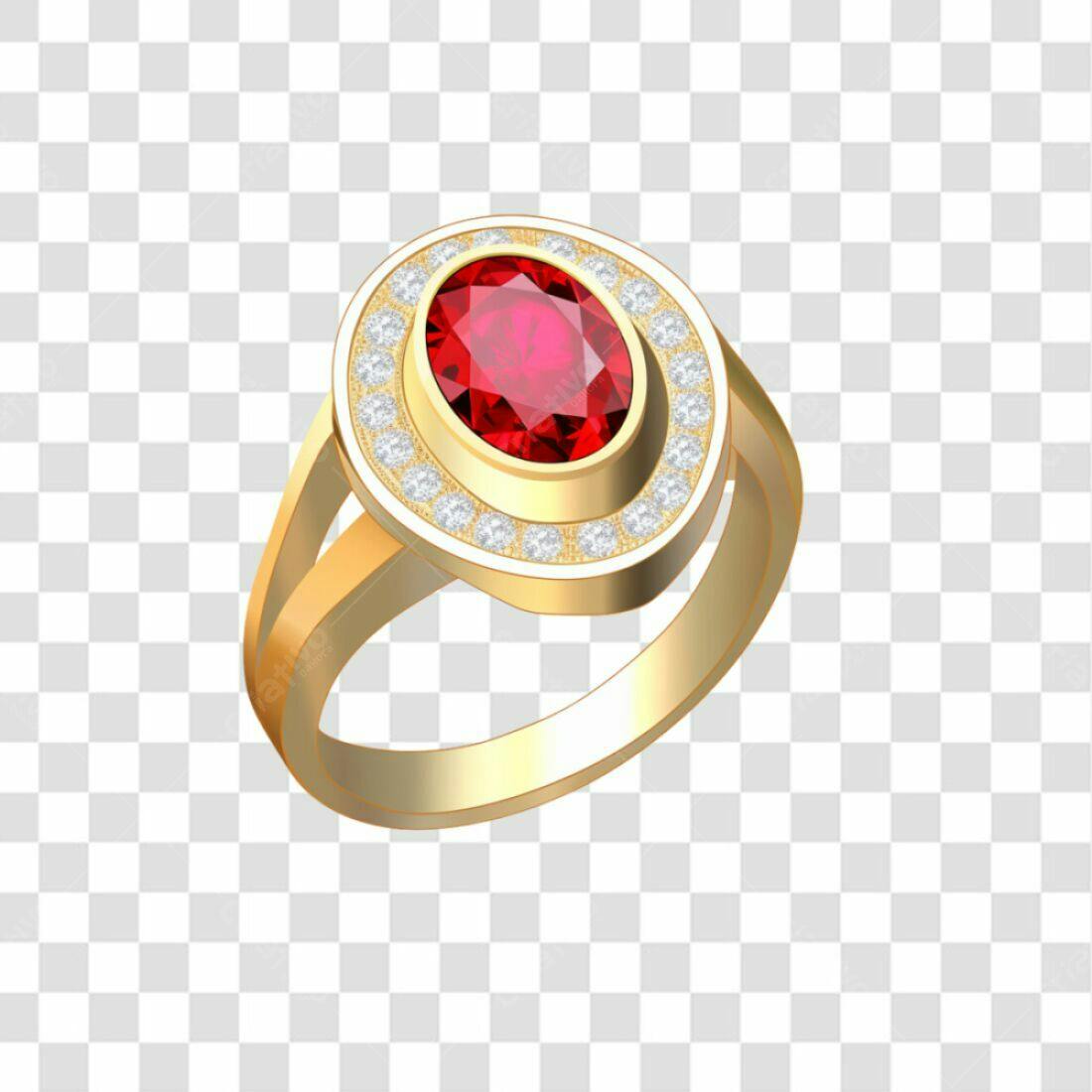 Anel Rubi e Diamantes PNG com fundo transparente