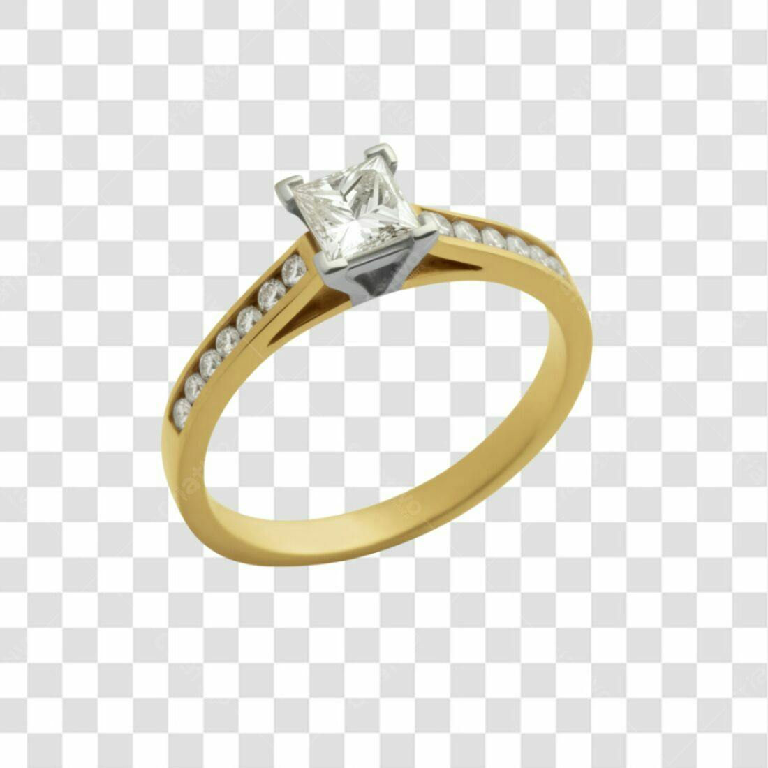 Icone Anel Diamante Ouro PNG com fundo transparente