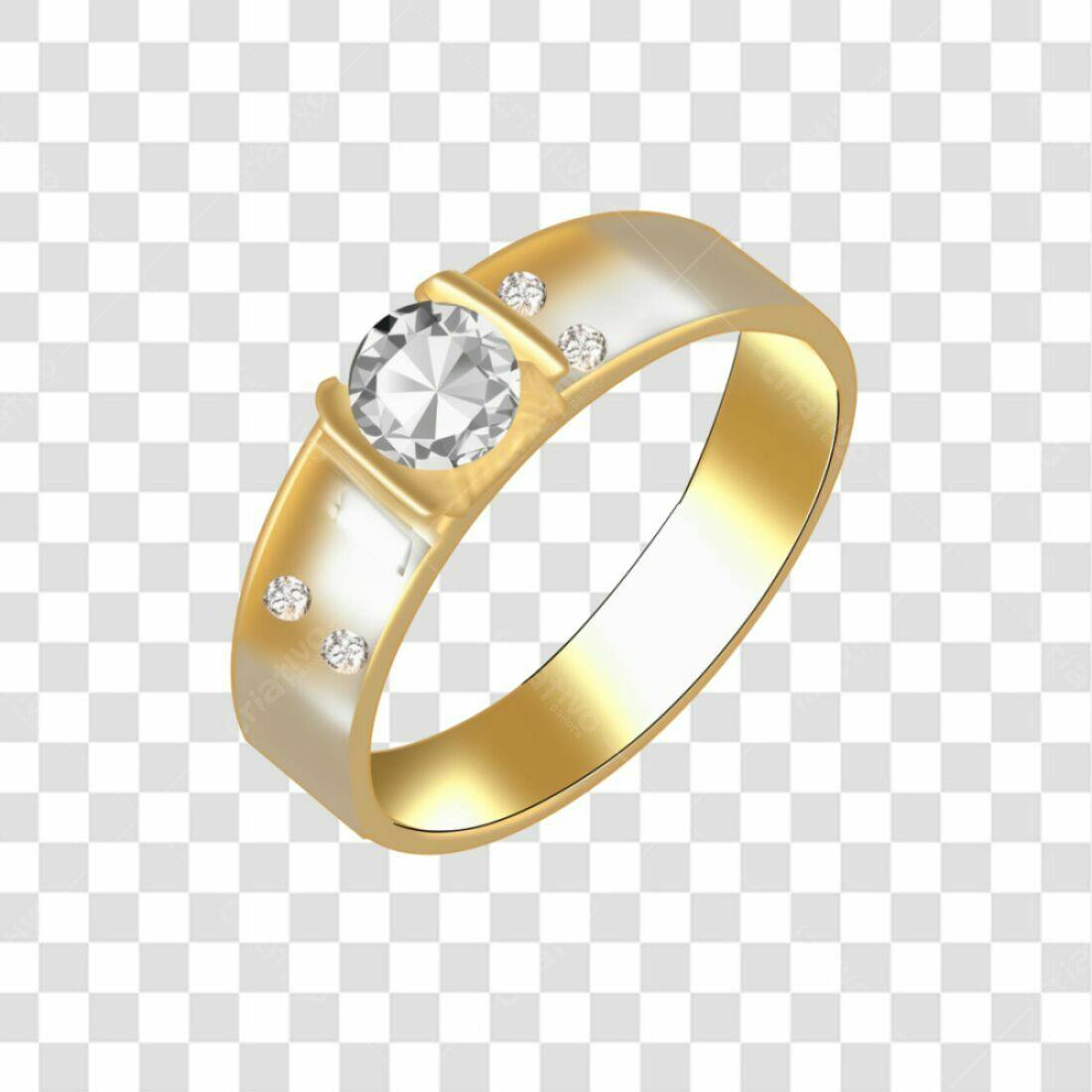 Icone Anel de Diamante Ouro PNG com fundo transparente