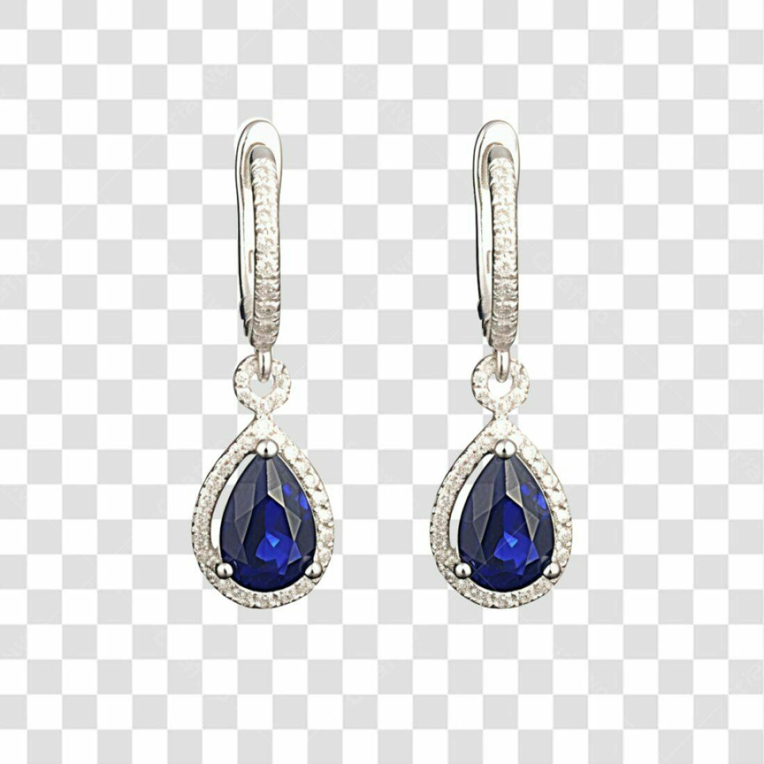 Brincos Safira PNG com fundo transparente