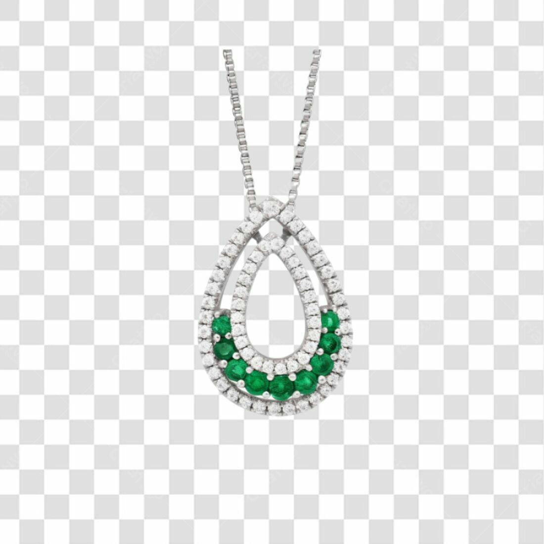 Pingente Diamantes e Esmeraldas PNG com fundo transparente