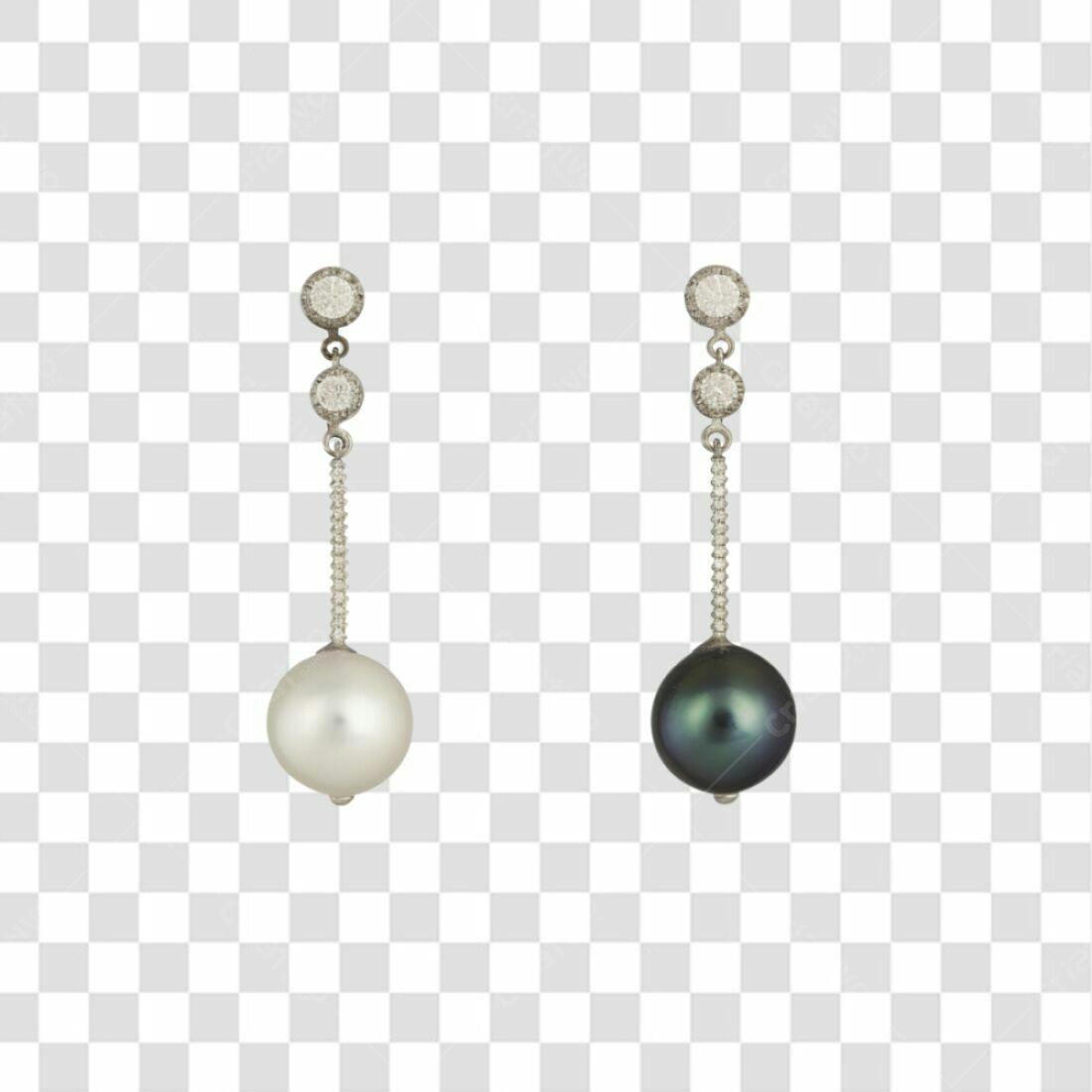 Icone Brincos Pérola e Diamantes PNG com fundo transparente