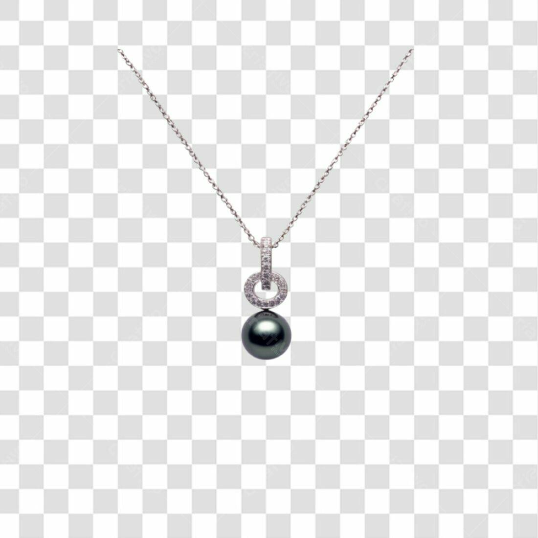 Icone de Colar com Pérola Negra PNG com fundo transparente