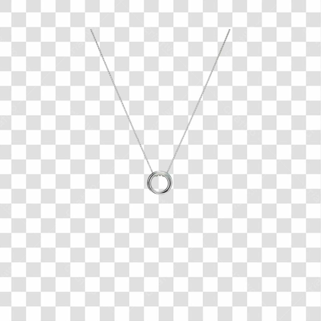 Icone Colar Círculo Prata PNG com fundo transparente