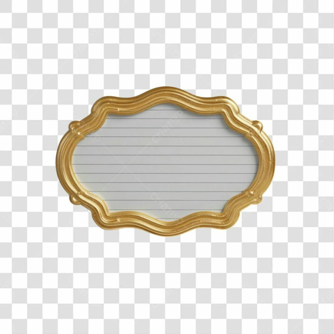 Moldura dourada PNG com fundo transparente