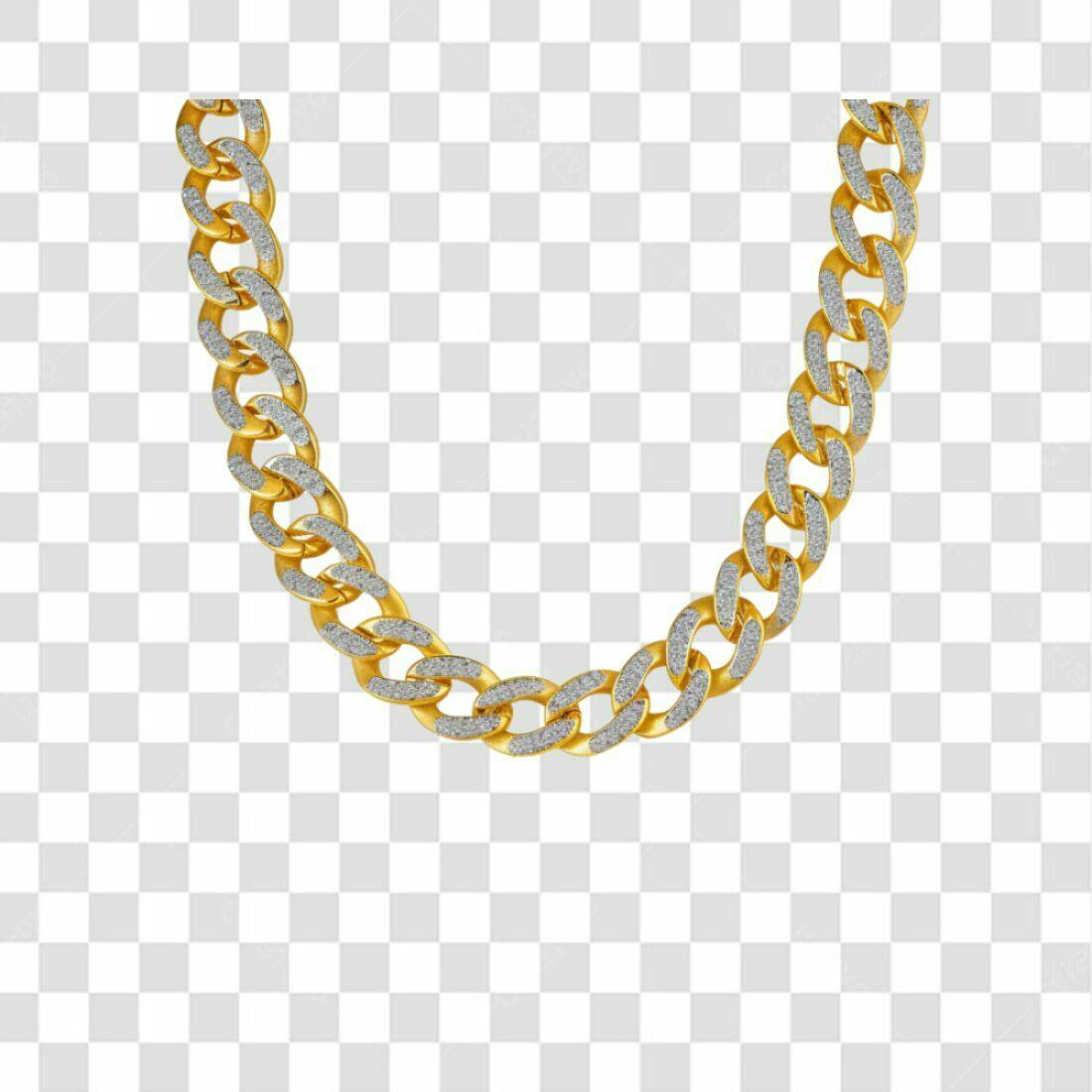 Icone Corrente de Ouro com Diamantes PNG com fundo transparente