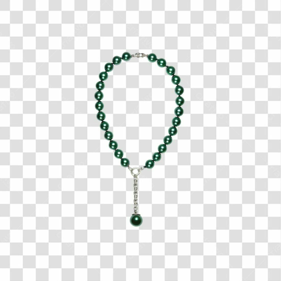 Icone Colar Pérolas Verde PNG com fundo transparente