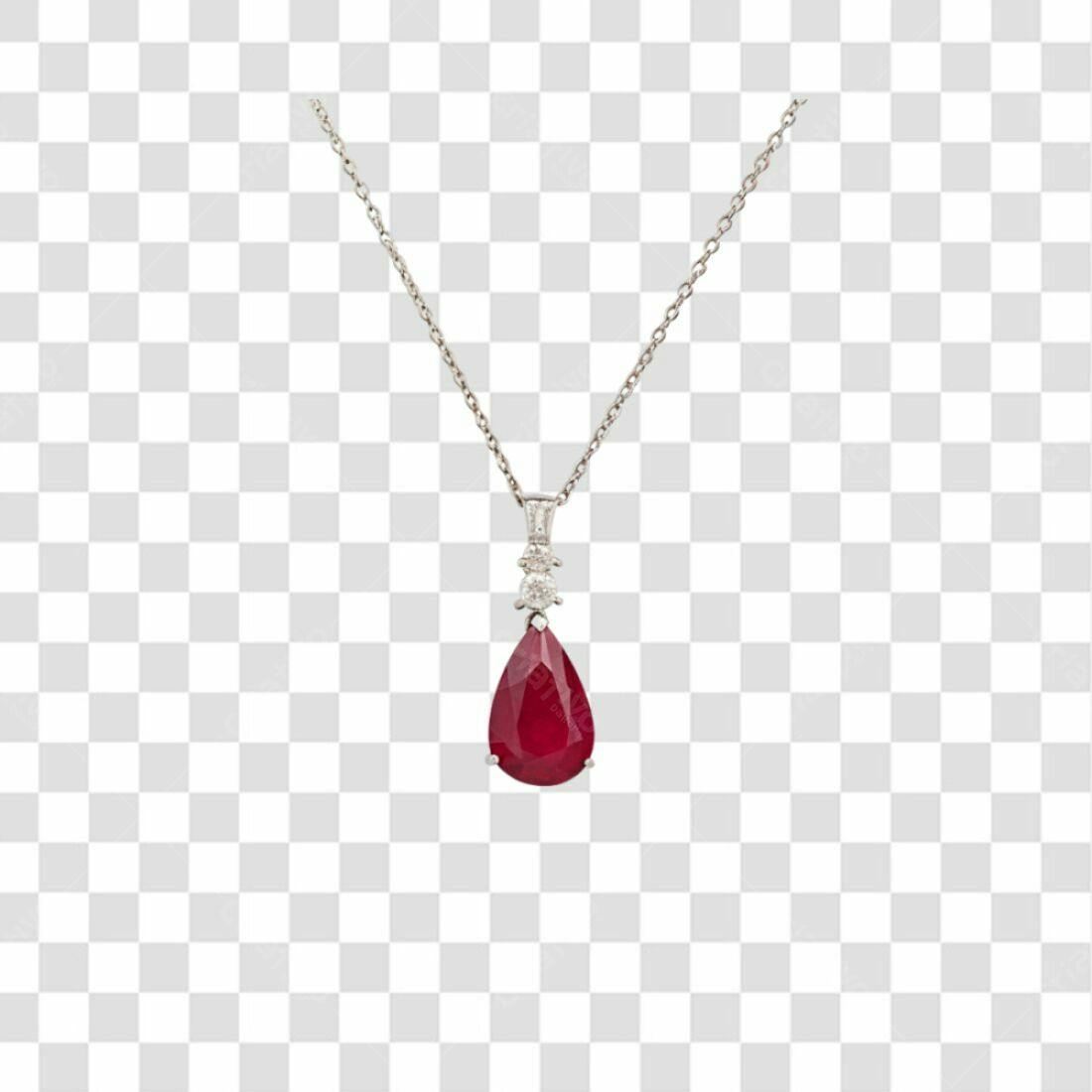 Pingente Rubi e Diamantes PNG com fundo transparente