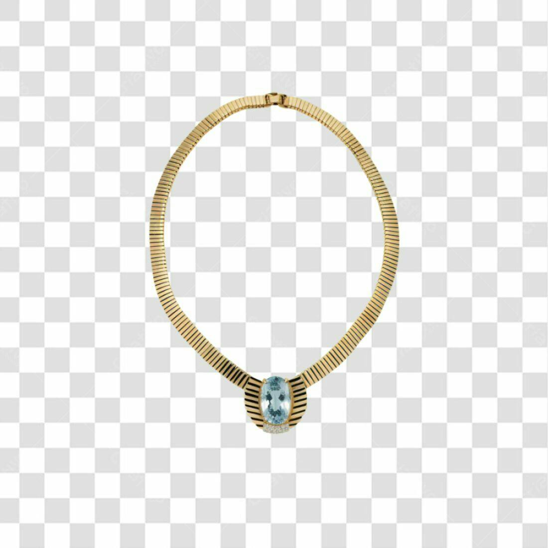 Icone de Colar Ouro e Aquamarine PNG com fundo transparente